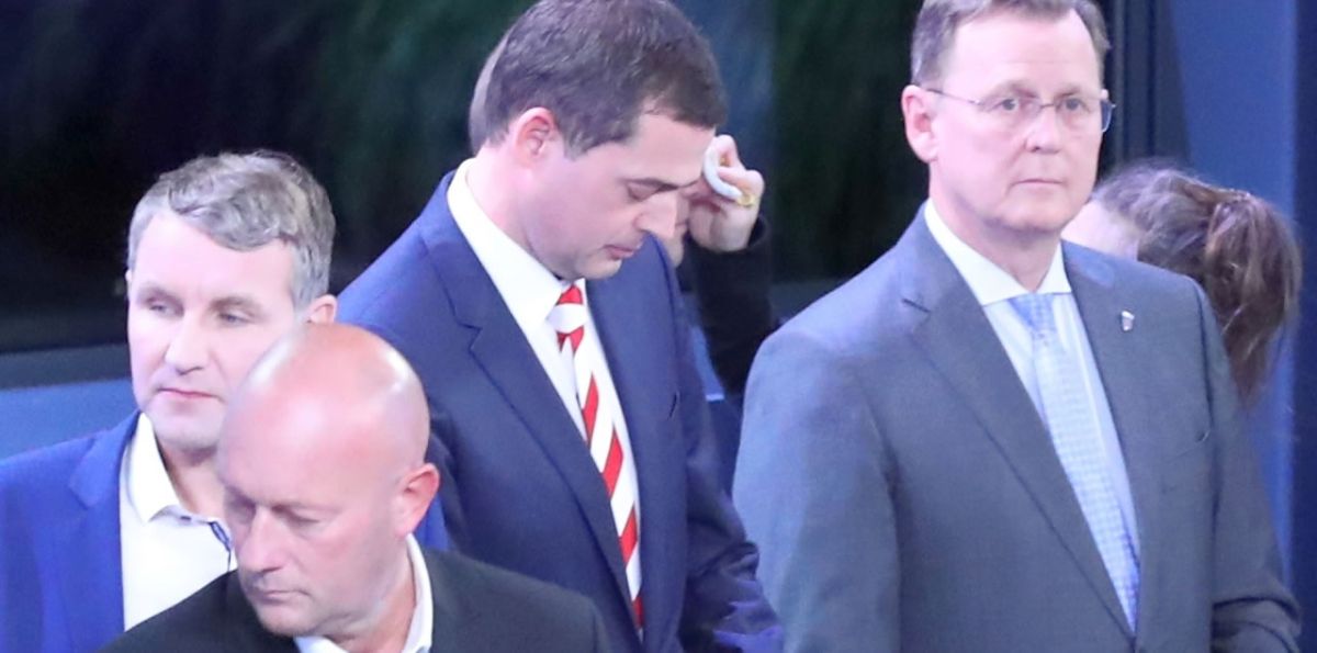 Wahlabend Thüringen: Bodo Ramelow (Die Linke), Mike Mohring (CDU), Björn Höcke (AfD), Thomas L. Kemmerich (FDP)