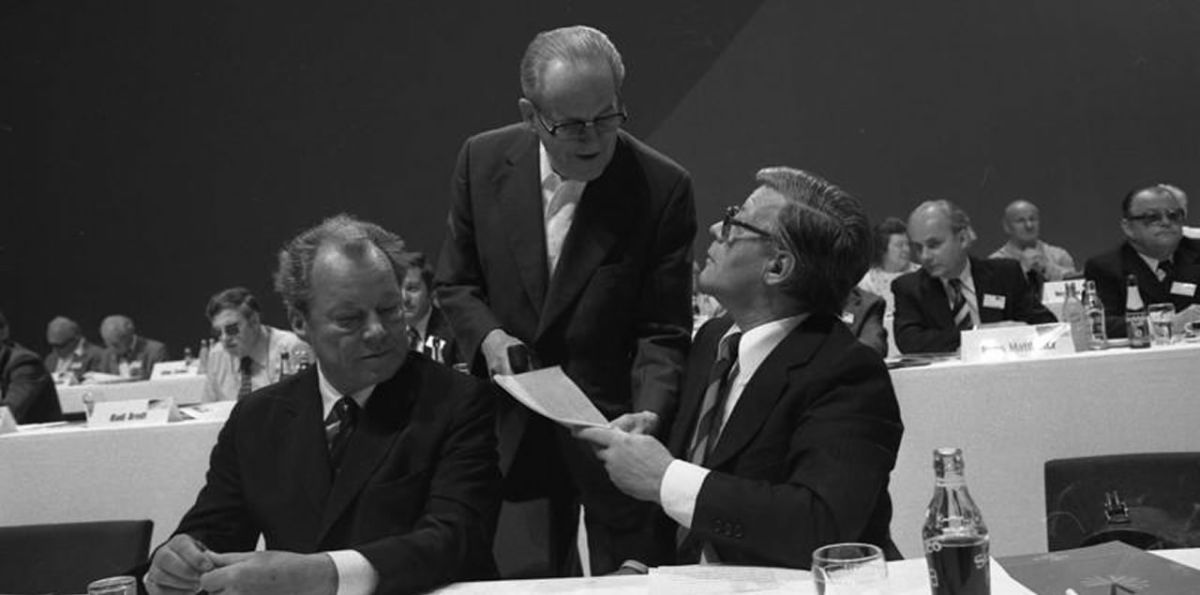 Willy Brandt; Herbert Wehner und Helmut Schmidt