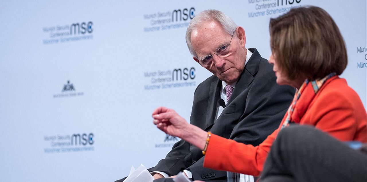 Wolfgang Schäuble und Nancy Pelosi