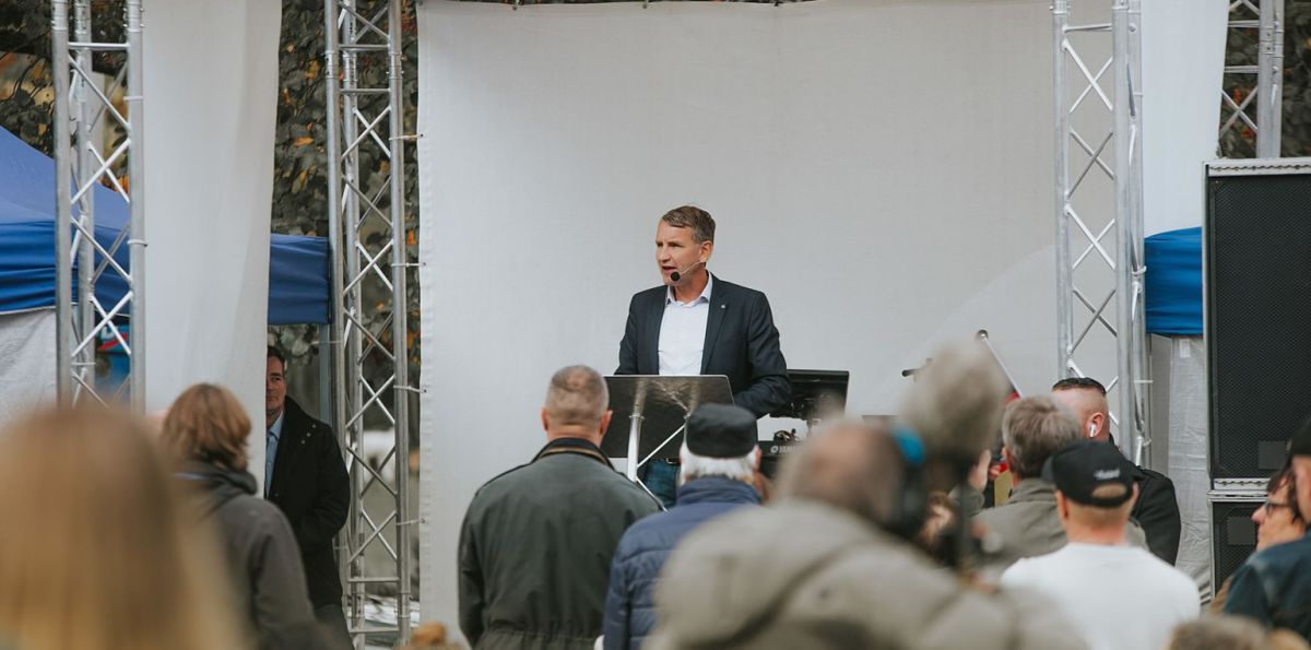 Björn Höcke auf einer Wahlkampfveranstaltung der AfD in Nordhausen