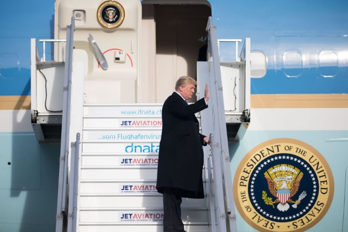 Die Ankunft von Donald Trump in der Schweiz (2018-01-25)