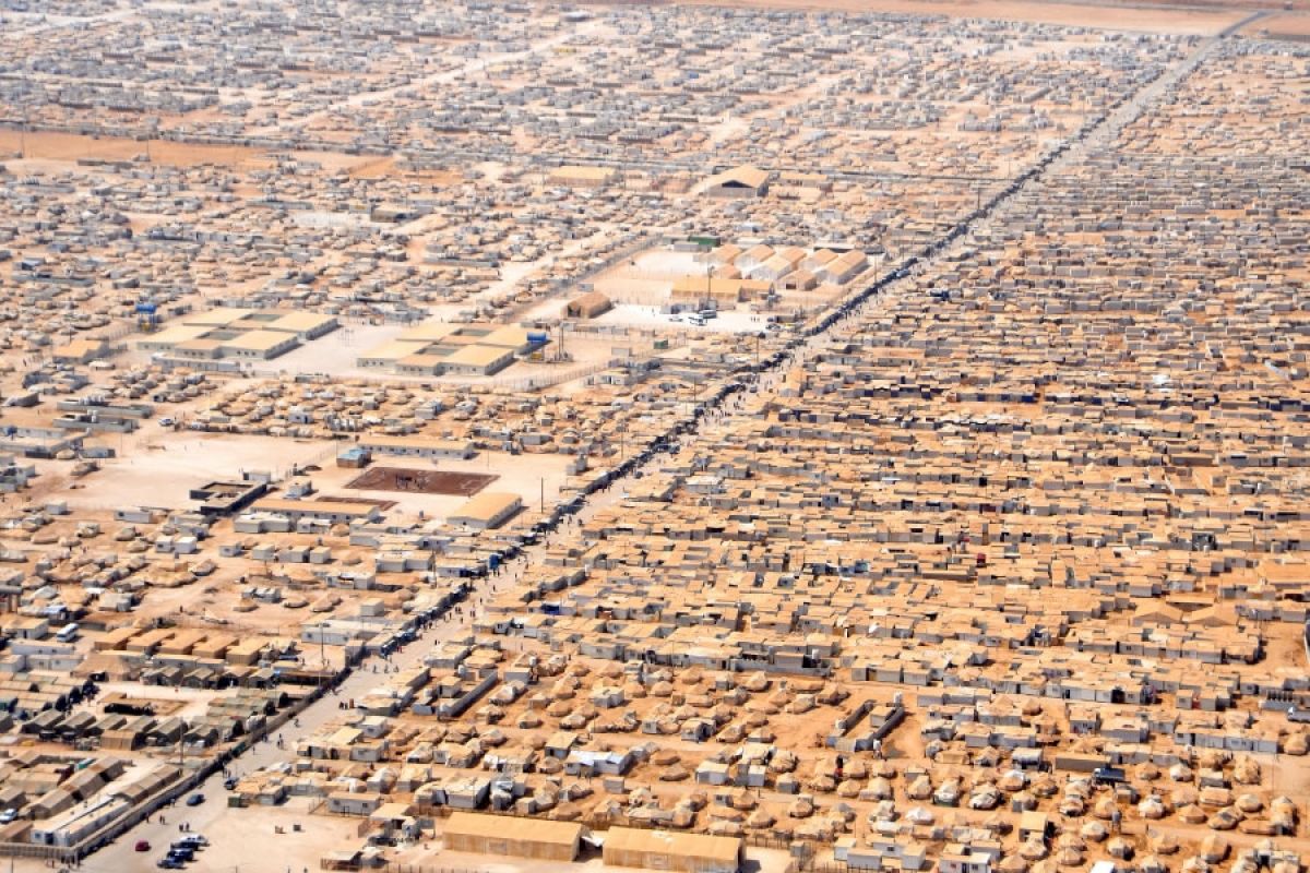 Luftbild des Za'atri Flüchtlingscamp, Syrien