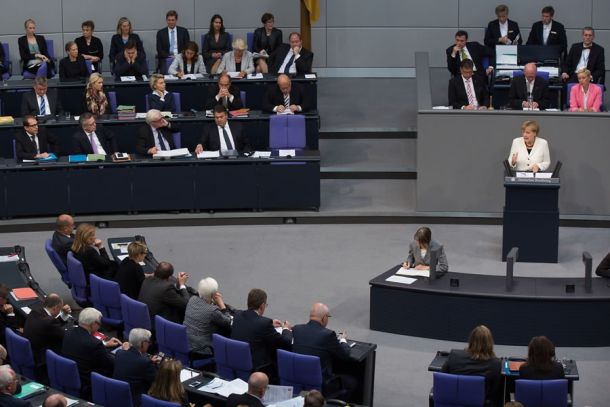 CDU/CSU-Bundestagsfraktion mit Angela Merkel und Kabinett
