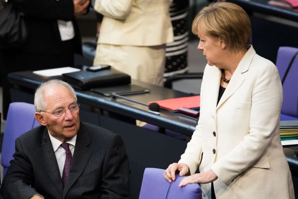 Wolfgang Schäuble und Angela Merkel im Deutschen Bundestag
