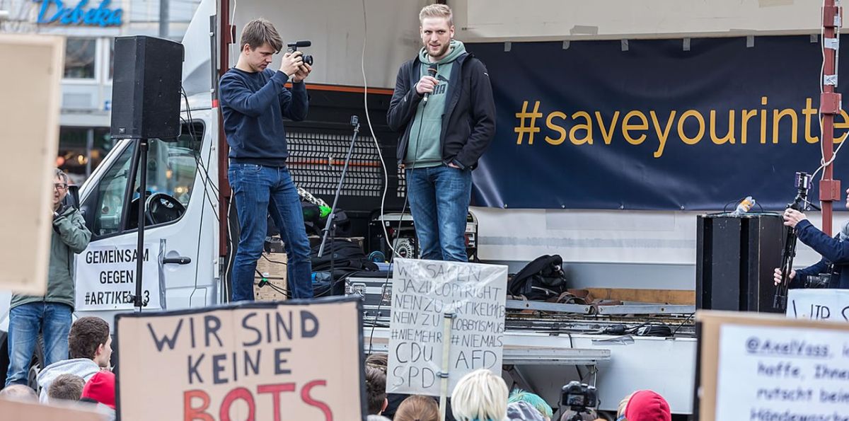 Demonstration gegen Artikel 13 EU-Urheberrechtsreform