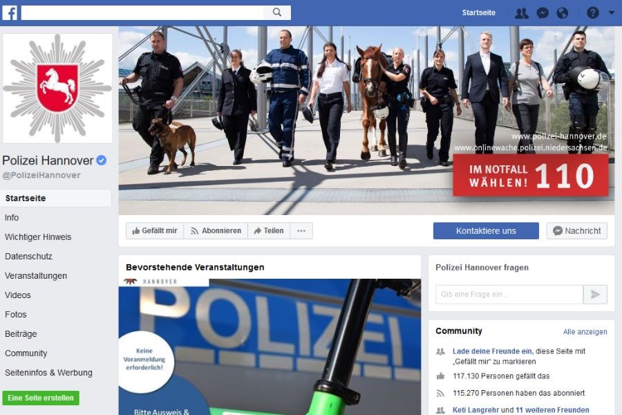 Foto: Facebook Seite Polizei Hannover