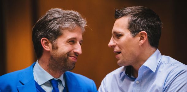 Tübingens OB Boris Palmer und Kai Schmidt-Eisenlor im Gespräch