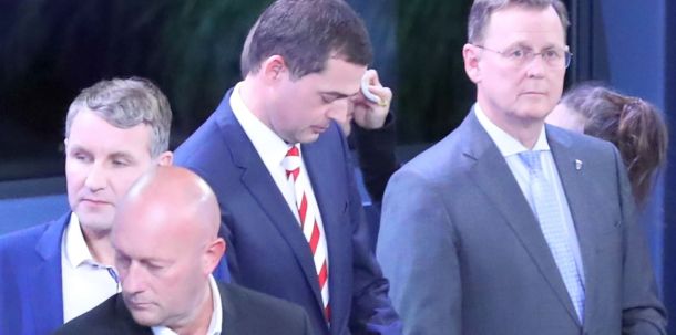Wahlabend Thüringen: Bodo Ramelow (Die Linke), Mike Mohring (CDU), Björn Höcke (AfD), Thomas L. Kemmerich (FDP)